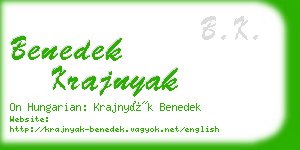 benedek krajnyak business card